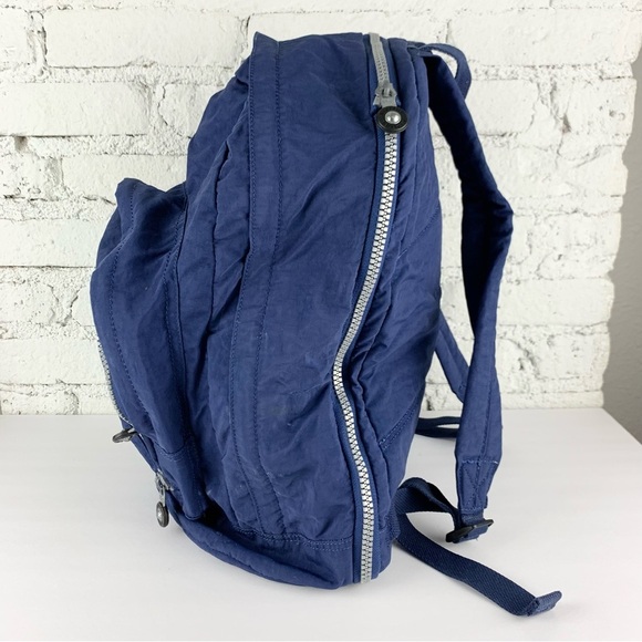 Kipling Nylon Harper Blue Expandable Backpack Large Travel Bag - Picture 6 of 14